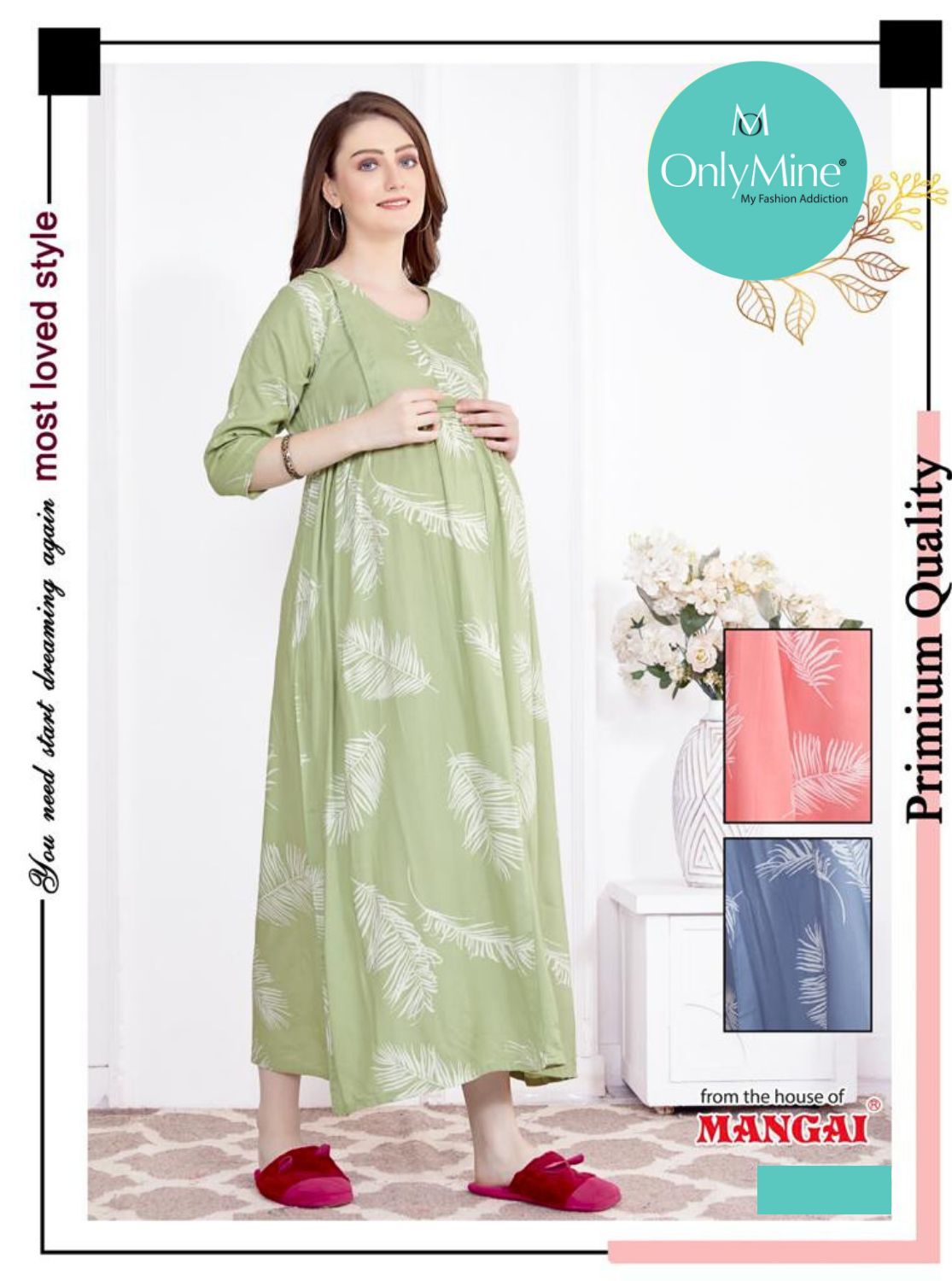 NewArrivalsONLY MINE 4-IN-ONE Mom's Wear - Soft & Smooth Rayon | Maternity | Feeding | Maxi | Long Frock | Casual Wear