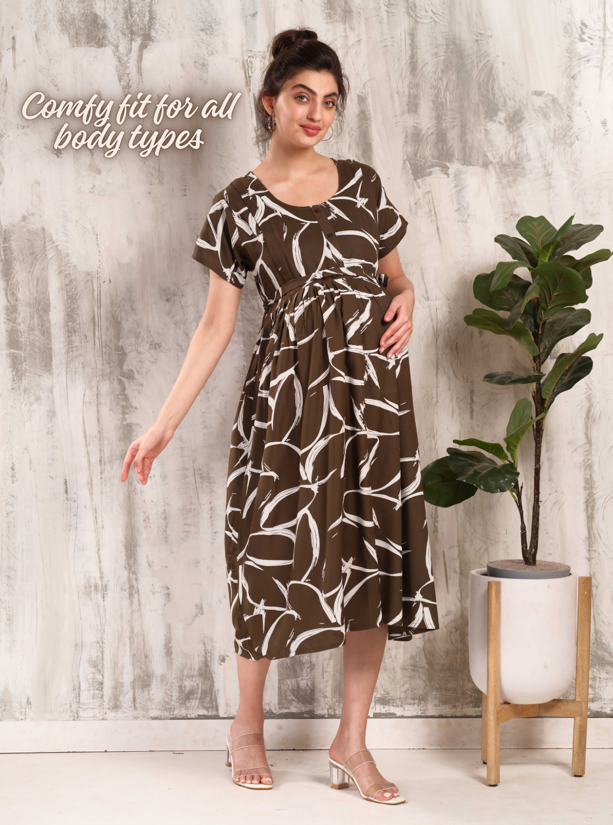 New Arrivals 4-IN-ONE MAXI Mom's Feeding & Casual Wear | Stylish Maxi Style | Invisible Feeding Zipper | Perfect Pre & Post Pregnancy Wear   (MAXI 4-IN-ONE)