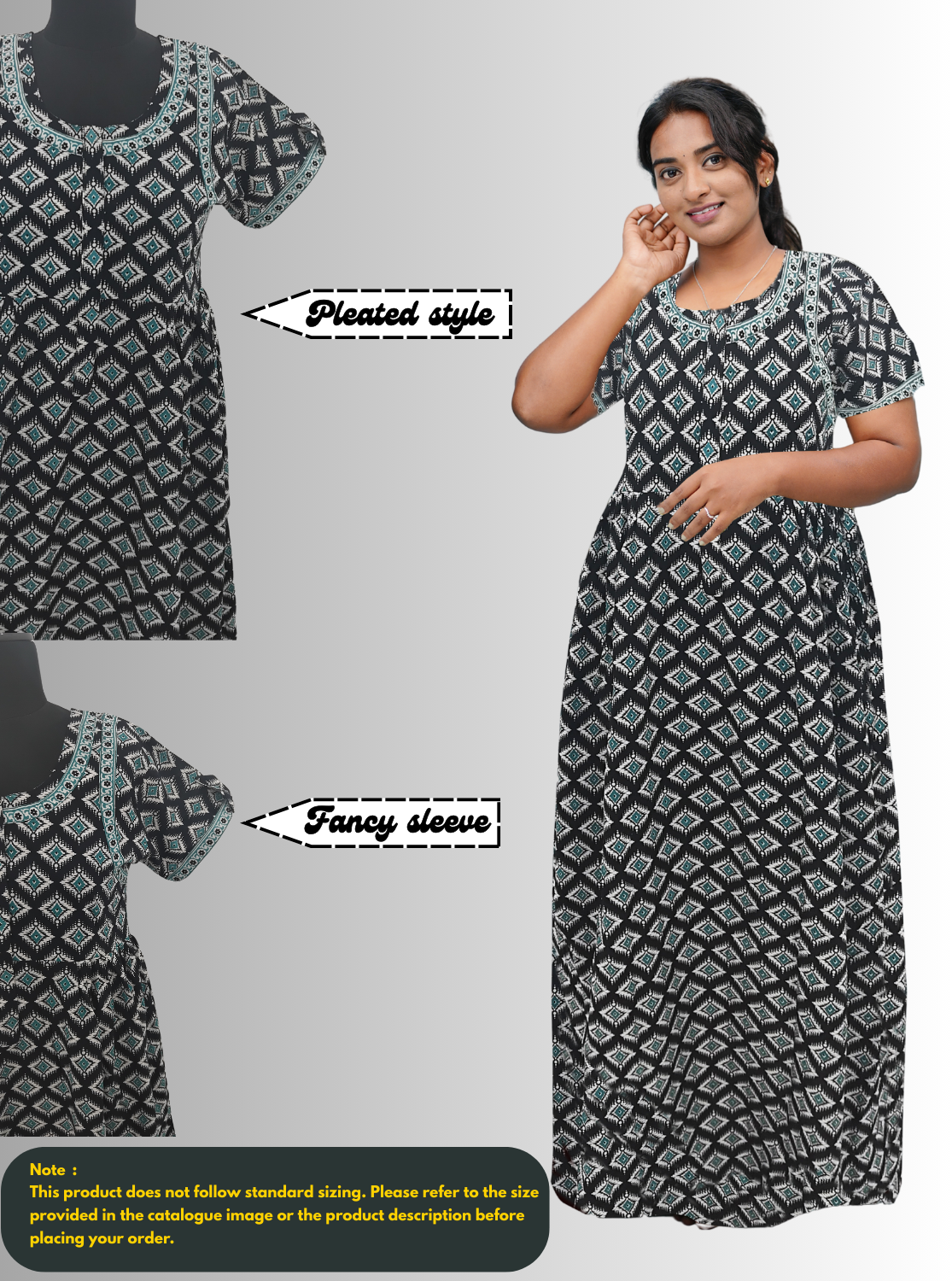 Cotton FROCK Model Casual Wear Nighties | Stylish Pleated Frock Style | Multipurpose Nighties | Pregnancy Wear | Pleated Model | Stylish Nighties for Stylish Women (MW)