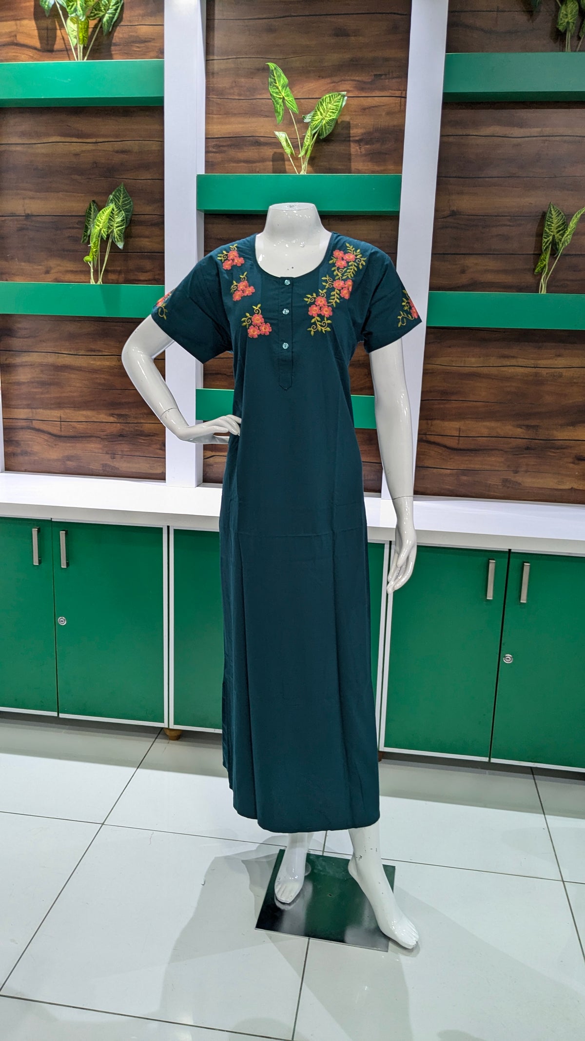 Stylish Embroidery Nightgown | Superior Quality Bizzy - Lizzy Nighty | Plain Pattern with Beautiful Embroidery Work's | Updated Collection's (CPL)