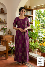 MANGAI Cotton Printed Pleated Model Half Sleeve 3XL Size Nighties (3PZ)