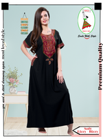 MANGAI Premium KARACHI Embroidery Nighties | Beautiful Embroidery Design's | Branded Quality | Half Sleeve | Regular Model | Stylish Nightdress for Women (KEM)