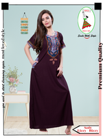 MANGAI Premium KARACHI Embroidery Nighties | Beautiful Embroidery Design's | Branded Quality | Half Sleeve | Regular Model | Stylish Nightdress for Women (KEM)