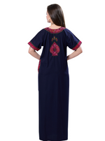 MANGAI Premium KARACHI Embroidery Nighties | Beautiful Embroidery Design's | Branded Quality | Half Sleeve | Regular Model | Stylish Nightdress for Women (KEM)