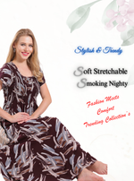 New Arrivals MANGAI Premium RAYON Smokey Nighty | Beautiful Pleated Design | Side Pocket | Stylish Nighty for Trendy Women's | Your Perfect Nightwear Collection's (RYS)