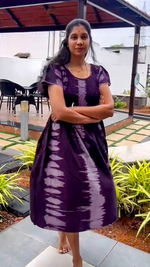 Alpine Smocking Maxi Frock Model Nightgown for Trendy Women's & Teenage Girl's | Stretchable Comfort to Body Fit | Side Pocket & Stylish Round Neck MAXI Gown for Women's Teenage Girl's (ASM)