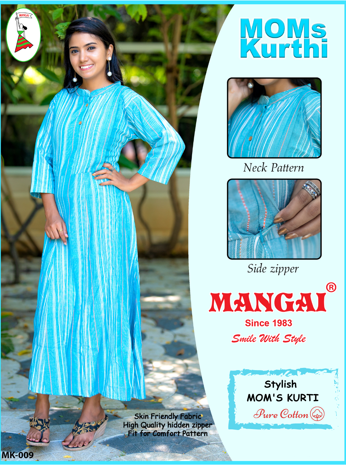 MANGAI New Premium Cotton Printed MOM'S KURTI - Umbrella Cut Stylish Mom's Kurti for Stylish Mom's | Feeding | Maternity | Casual Wear MOM'S KURTI | Latest Collection's