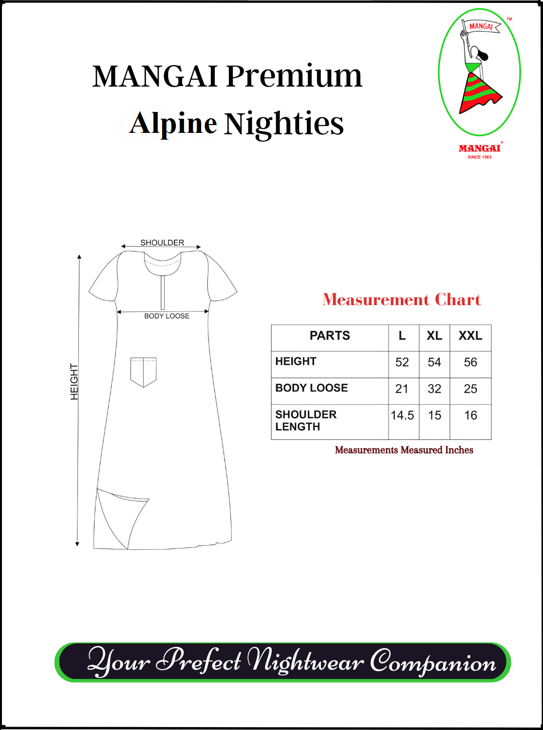 MANGAI New Summer Arrivals Premium ALPINE Nighties | All Over Printed Stylish Nightwear