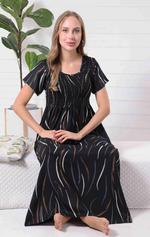 New Arrivals ALPINE Smokey Nighty | Beautiful Pleated Design | Side Pocket | Stylish Nighty for Trendy Women's | Your Perfect Nightwear Collection's (ALS)