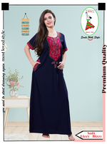 MANGAI Premium KARACHI Embroidery Nighties | Beautiful Embroidery Design's | Branded Quality | Half Sleeve | Regular Model | Stylish Nightdress for Women (KEM)