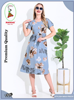 Rayon MAXI FROCK Model Nighties | Regular Sleeve's | Round Neck & Side Pocket | Pleated Frock MAXI Style | Trendy Collection's for Stylish Women's & Teenage Girl's (FRK-H)