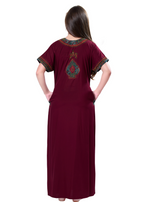 MANGAI Premium KARACHI Embroidery Nighties | Beautiful Embroidery Design's | Branded Quality | Half Sleeve | Regular Model | Stylish Nightdress for Women (KEM)