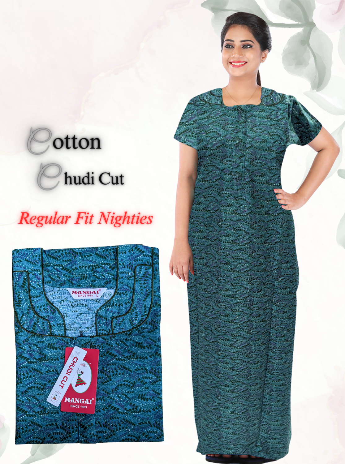 MANGAI New Cotton Printed Nighties - All Over Printed Stylish Nightwear for Stylish Women | Beautiful Nighties for Stylish Women's