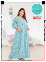 New ArrivalsONLY MINE Premium 4-IN-ONE Mom's Wear - Soft & Smooth Rayon | Maternity | Feeding | Long Frock | Casual Wear for Pregnancy Women's (4-IN-ONE-LFRK)