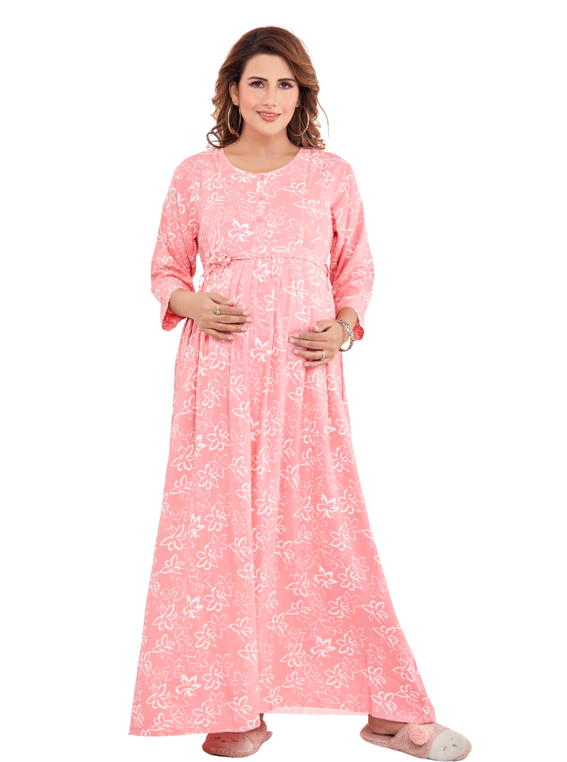 ONLY MINE New Arrival Premium 4-IN-ONE Mom's Wear - Soft & Smooth Rayon | Maternity | Feeding | Long Frock | Casual Wear for Pregnancy Women's