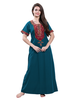 MANGAI Premium KARACHI Embroidery Nighties | Beautiful Embroidery Design's | Branded Quality | Half Sleeve | Regular Model | Stylish Nightdress for Women (KEM)