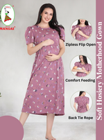 New HOSIERY Cotton Zipless Feeding Wear | Fancy Sleeve with Round Neck | Flap Open Zipless Feeding wear for Pregnancy Women (MHG)