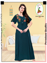 Stylish Embroidery Nightgown | Superior Quality Bizzy - Lizzy Nighty | Plain Pattern with Beautiful Embroidery Work's | Updated Collection's (CPL)