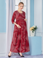 New ArrivalsONLY MINE Premium 4-IN-ONE Mom's Wear - Soft & Smooth Rayon | Maternity | Feeding | Long Frock | Casual Wear for Pregnancy Women's (4-IN-ONE-LFRK)