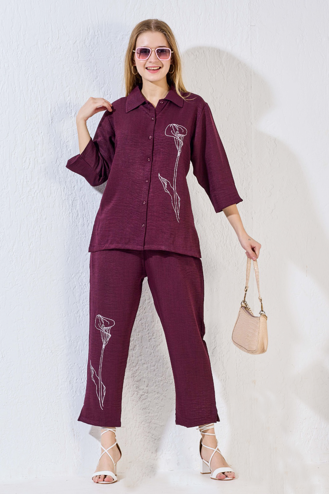 MANGAI Premium Cotton Printed Night Suits | Stylish Print's All Over | Top & Bottom Set | 3/4 Sleeve | Trendy Night Suits for Stylish Women's (MLNS)