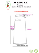 MANGAI Premium Elegant Cotton Petticoats - 6 Part | Matched Drawstring | Transitional & Comfortable, Multiple Colours | Premium Branded Women's Cotton Embroidery Petticoats (SUP-PC)