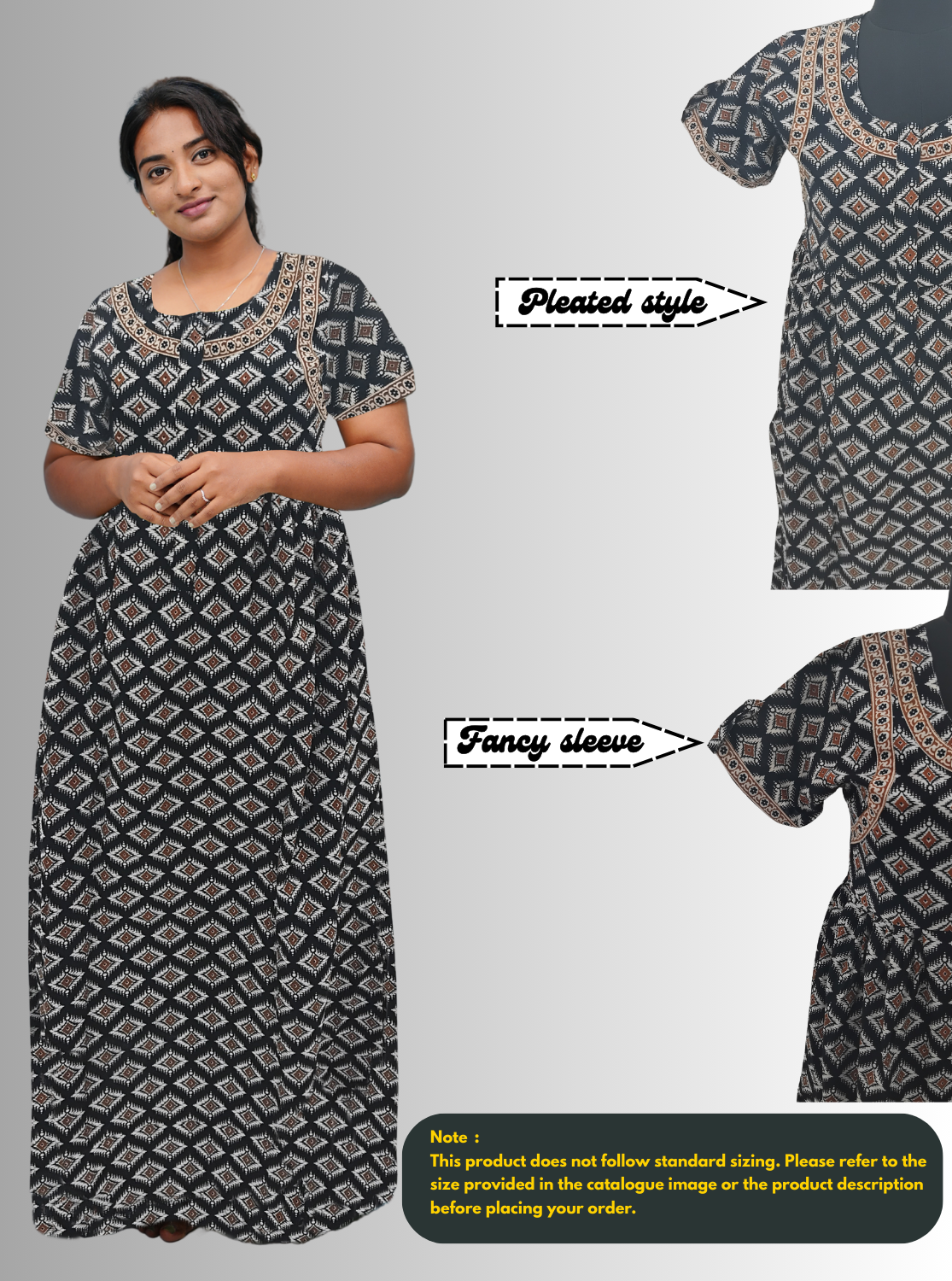 Cotton FROCK Model Casual Wear Nighties | Stylish Pleated Frock Style | Multipurpose Nighties | Pregnancy Wear | Pleated Model | Stylish Nighties for Stylish Women (MW)
