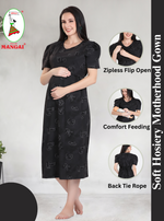 New HOSIERY Cotton Zipless Feeding Wear | Fancy Sleeve with Round Neck | Flap Open Zipless Feeding wear for Pregnancy Women (MHG)