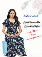 New Arrivals MANGAI Premium RAYON Smokey Nighty | Beautiful Pleated Design | Side Pocket | Stylish Nighty for Trendy Women's | Your Perfect Nightwear Collection's (RYS)