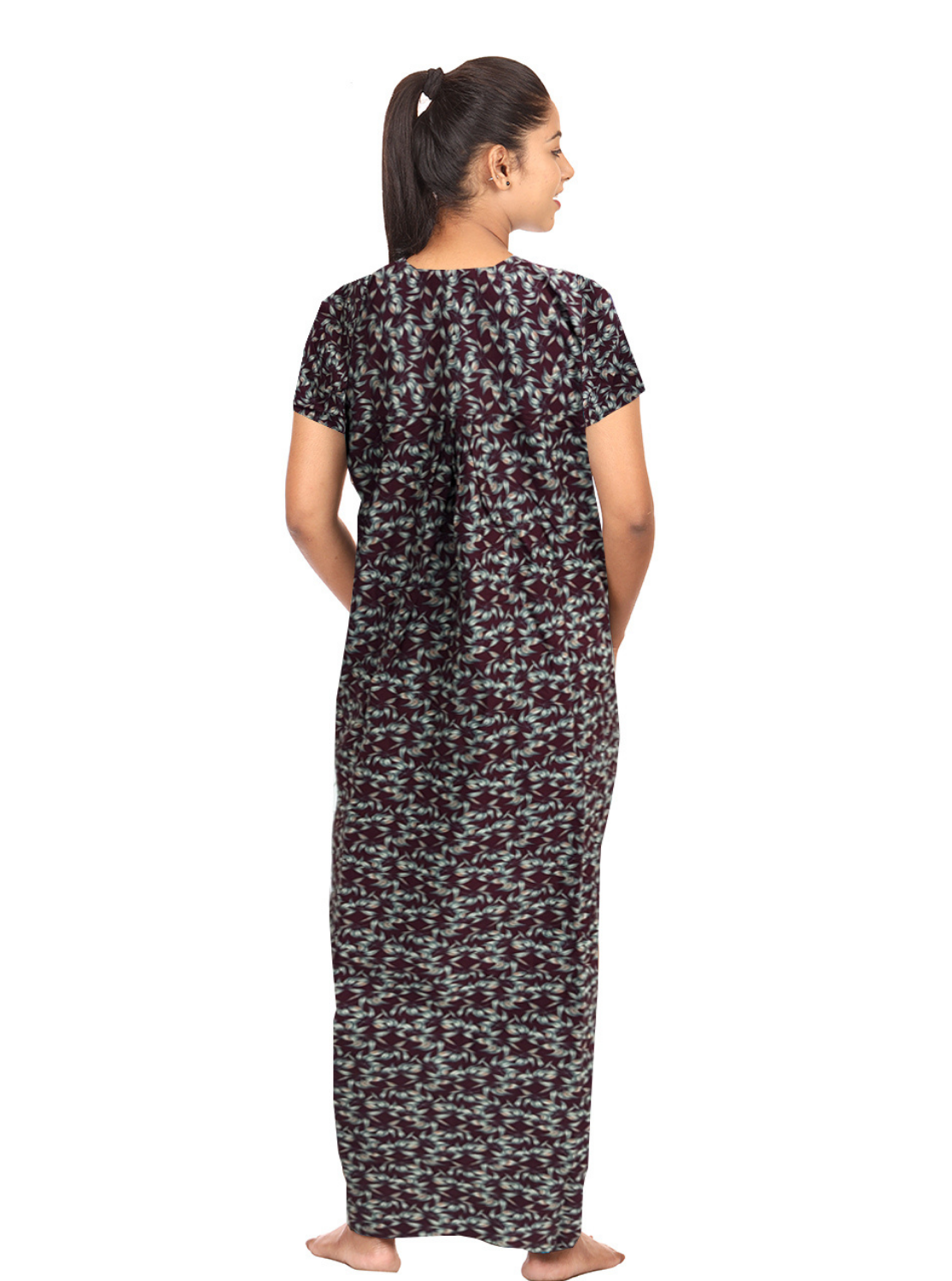MANGAI Printed Cotton PLEATED Model 3XL Size Nighties - Fancy Neck | With Side Pocket |Shrinkage Free Nighties | Trendy Collection's for Trendy Women's
