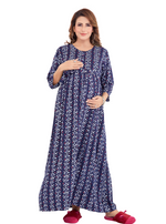 New ArrivalsONLY MINE Premium 4-IN-ONE Mom's Wear - Soft & Smooth Rayon | Maternity | Feeding | Long Frock | Casual Wear for Pregnancy Women's (4-IN-ONE-LFRK)