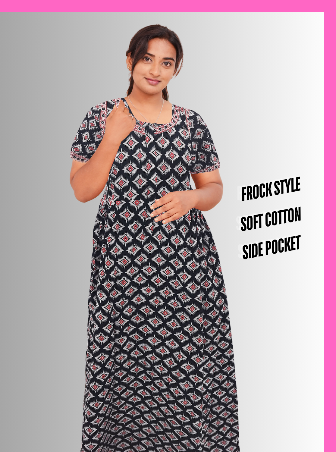Cotton FROCK Model Casual Wear Nighties | Stylish Pleated Frock Style | Multipurpose Nighties | Pregnancy Wear | Pleated Model | Stylish Nighties for Stylish Women (MW)