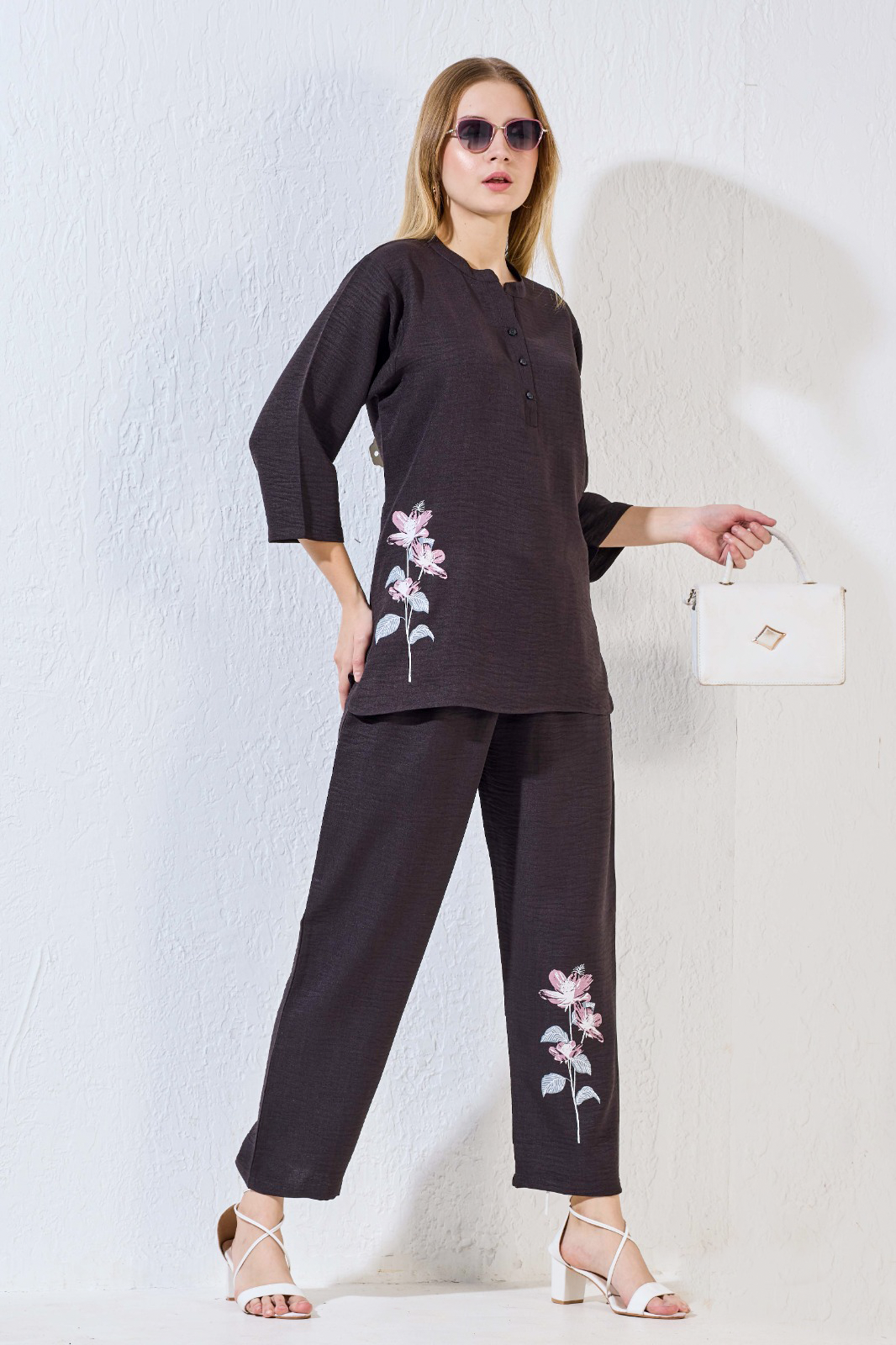 MANGAI Premium Cotton Printed Night Suits | Stylish Print's All Over | Top & Bottom Set | 3/4 Sleeve | Trendy Night Suits for Stylish Women's (MLNS)