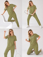 Olive Green Tencel Casual Night Suit - Mangai Nighties