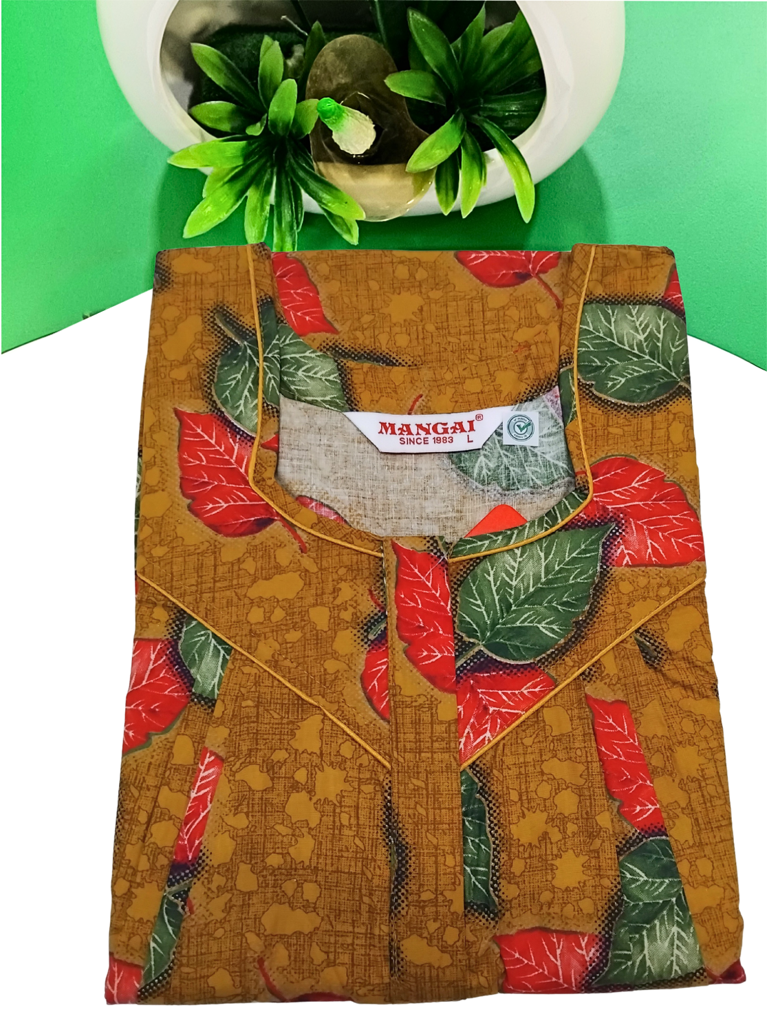 MANGAI Cotton Straight Zip Feeding Nighty |Post Pregnancy | Comfort and Style | Pleated Model | Soft Cotton Feeding Nighties (STF)