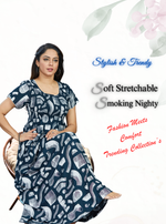 New Arrivals MANGAI Premium RAYON Smokey Nighty | Beautiful Pleated Design | Side Pocket | Stylish Nighty for Trendy Women's | Your Perfect Nightwear Collection's (RYS)