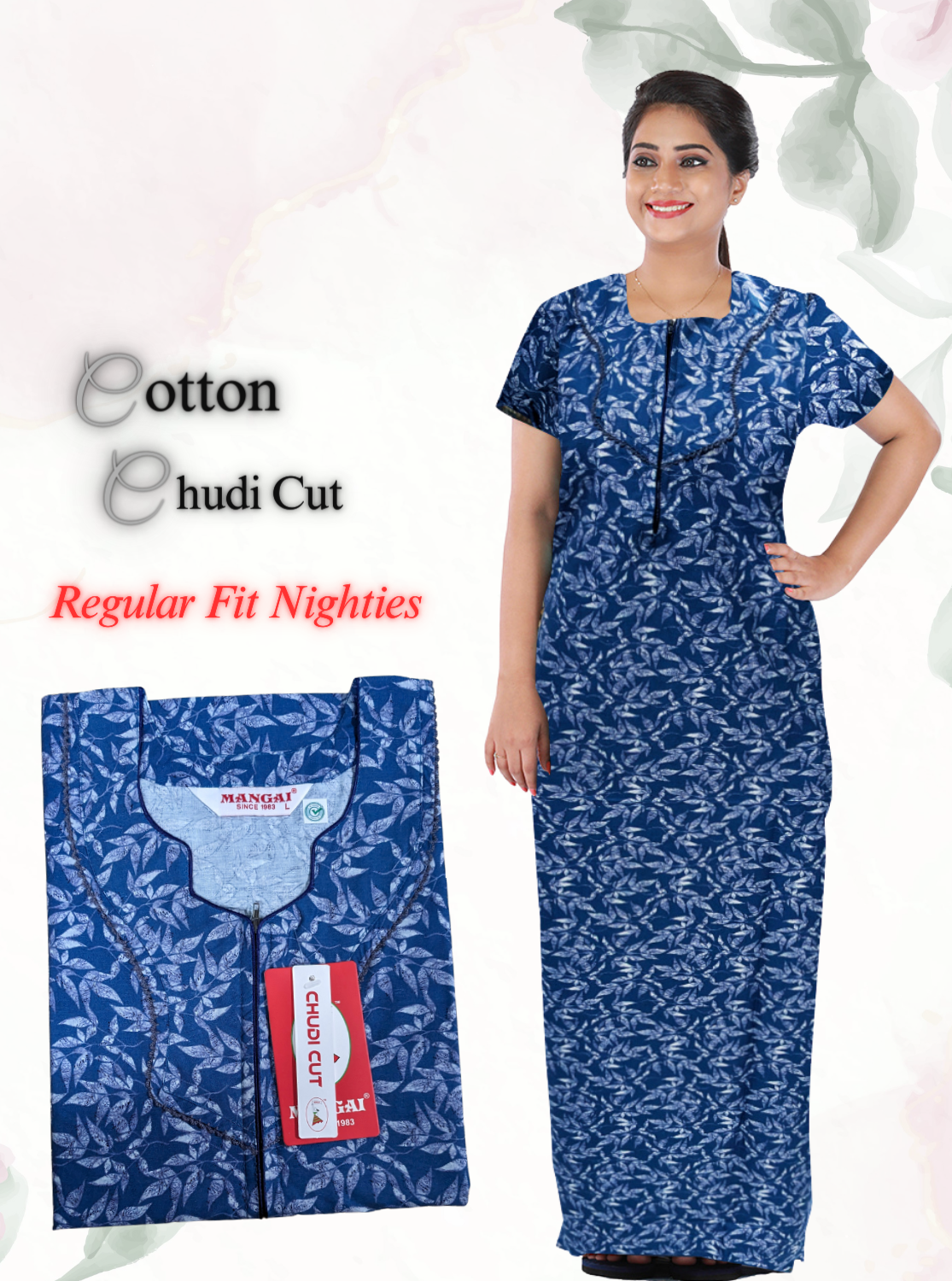 MANGAI New Cotton Printed Nighties - All Over Printed Stylish Nightwear for Stylish Women | Beautiful Nighties for Stylish Women's