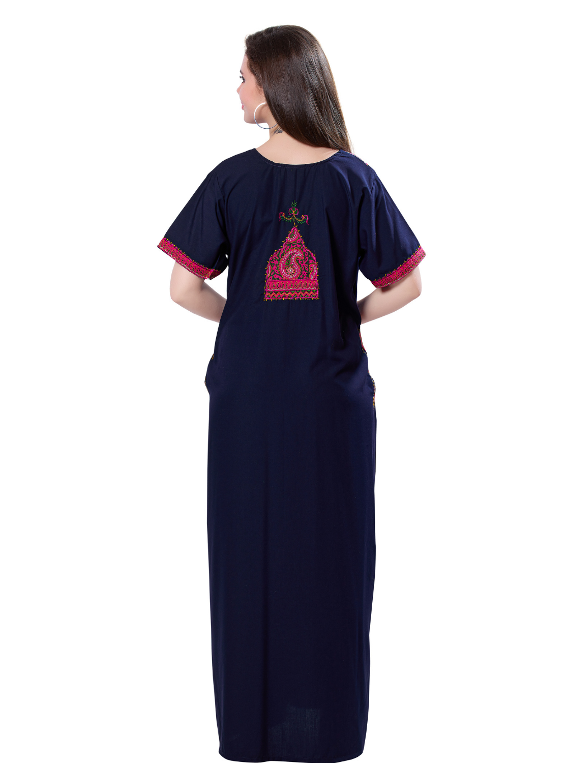 MANGAI Premium KARACHI Embroidery Nighties | Beautiful Embroidery Design's | Branded Quality | Half Sleeve | Regular Model | Stylish Nightdress for Women