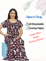 New Arrivals MANGAI Premium RAYON Smokey Nighty | Beautiful Pleated Design | Side Pocket | Stylish Nighty for Trendy Women's | Your Perfect Nightwear Collection's (RYS)