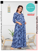 New ArrivalsONLY MINE Premium 4-IN-ONE Mom's Wear - Soft & Smooth Rayon | Maternity | Feeding | Long Frock | Casual Wear for Pregnancy Women's (4-IN-ONE-LFRK)