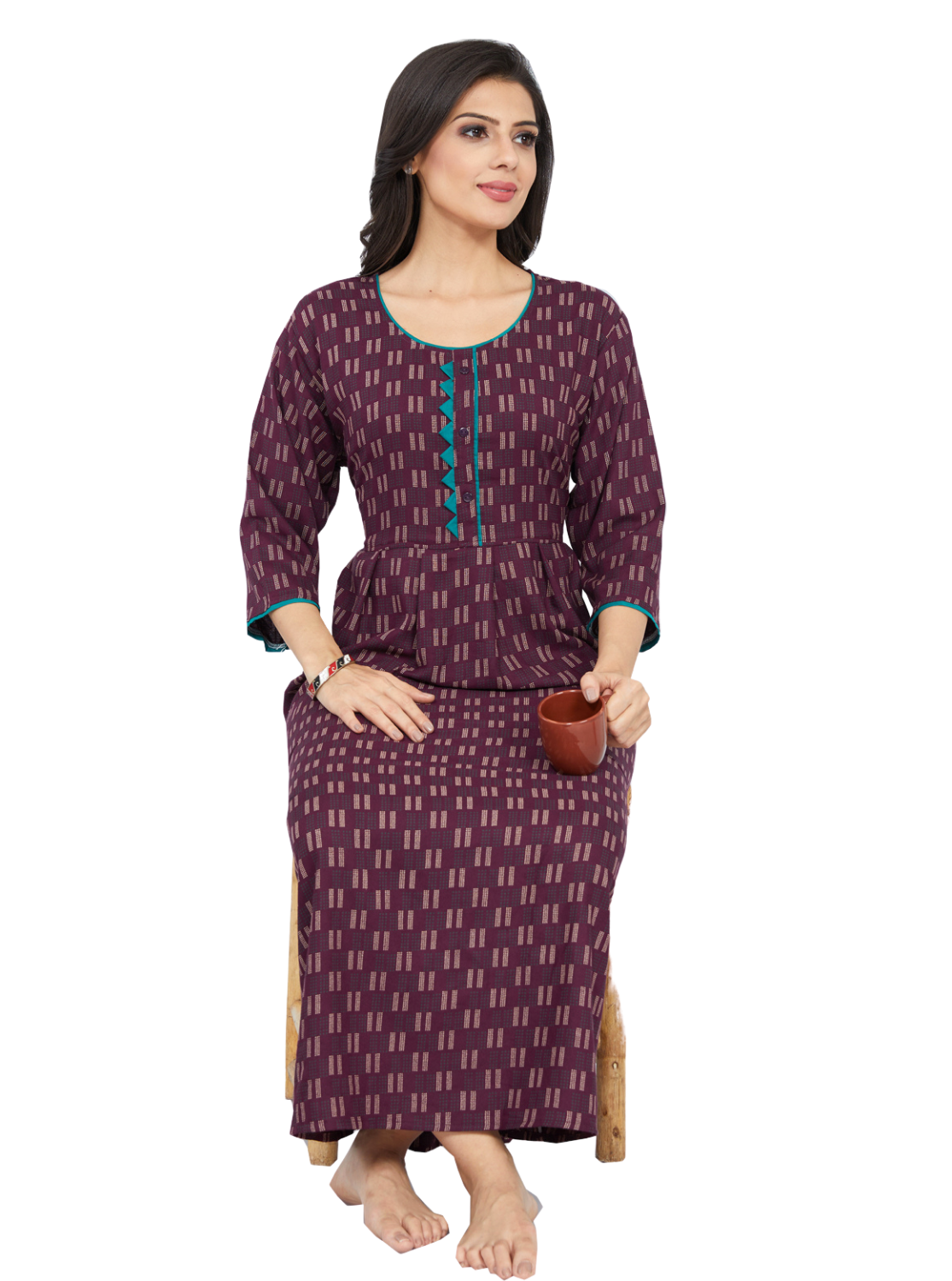 New MANGAI Premium Alpine KURTI Style | Beautiful Stylish KURTI Model | Side Pocket | 3/4 Sleeve | Perfect Nightwear Collection's for Trendy Women's