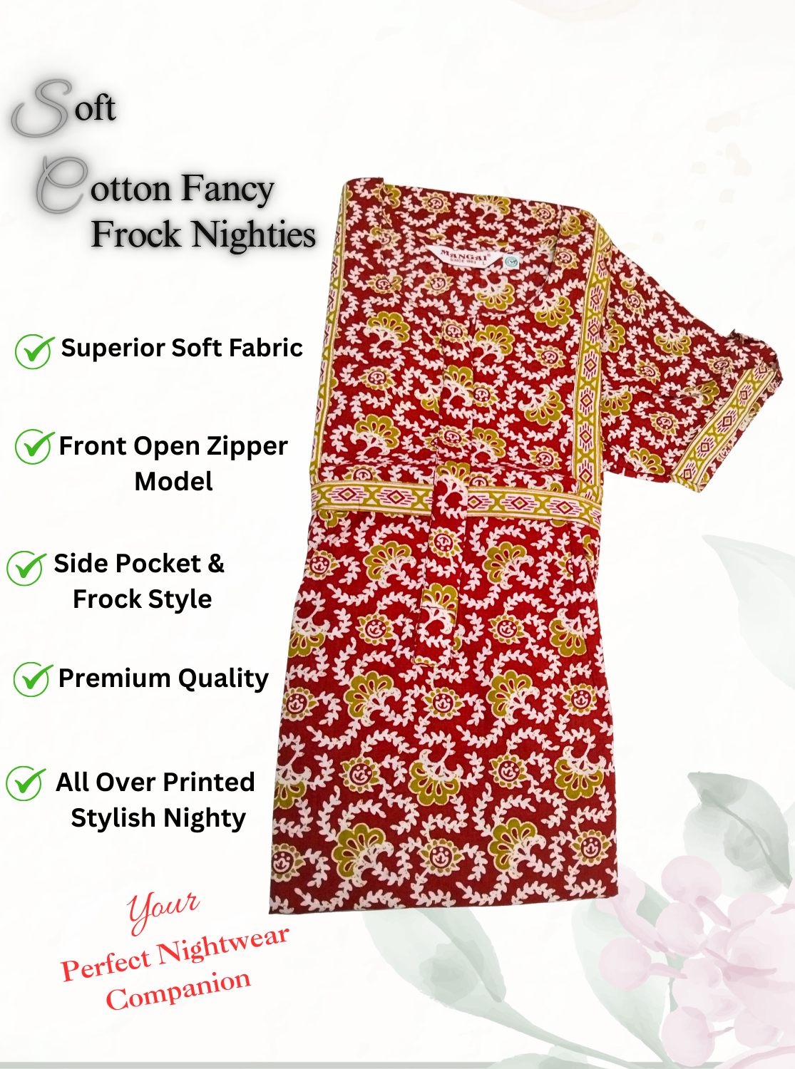 Cotton FROCK Model Casual Wear Nighties | Stylish Pleated Frock Style | Multipurpose Nighties | Pregnancy Wear | Pleated Model | Stylish Nighties for Stylish Women (PWC)