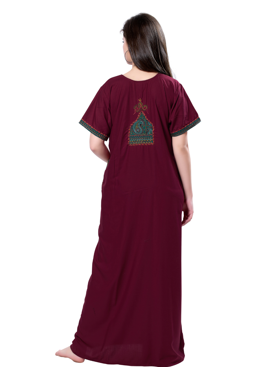 MANGAI Premium KARACHI Embroidery Nighties | Beautiful Embroidery Design's | Branded Quality | Half Sleeve | Regular Model | Stylish Nightdress for Women