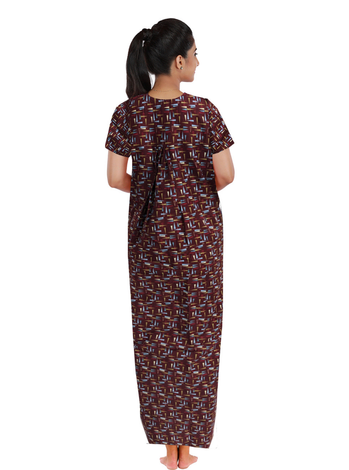 MANGAI New Cotton PLEATED Model 3XL Size Nighties - Fancy Neck | With Side Pocket |Shrinkage Free Nighties | Trendy Collection's for Trendy Women's