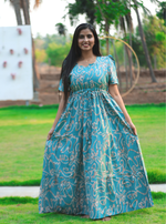 Stylish Arrivals Rayon Gathering Frock Model Night Gown's | Front Adjustable Gathering Style Rope | Puff Sleeve | Trending Collection's for Stylish Women's (FKG)