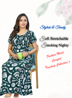 New Arrivals MANGAI Premium RAYON Smokey Nighty | Beautiful Pleated Design | Side Pocket | Stylish Nighty for Trendy Women's | Your Perfect Nightwear Collection's (RYS)