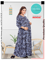 New ArrivalsONLY MINE Premium 4-IN-ONE Mom's Wear - Soft & Smooth Rayon | Maternity | Feeding | Long Frock | Casual Wear for Pregnancy Women's (4-IN-ONE-LFRK)