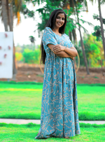 Stylish Arrivals Rayon Gathering Frock Model Night Gown's | Front Adjustable Gathering Style Rope | Puff Sleeve | Trending Collection's for Stylish Women's (FKG)