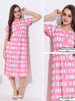 Rayon MAXI FROCK Model Nighties | Regular Sleeve's | Round Neck & Side Pocket | Pleated Frock MAXI Style | Trendy Collection's for Stylish Women's & Teenage Girl's (FRK-H)