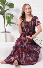 New Arrivals ALPINE Smokey Nighty | Beautiful Pleated Design | Side Pocket | Stylish Nighty for Trendy Women's | Your Perfect Nightwear Collection's (ALS)