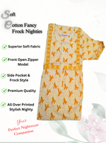 Cotton FROCK Model Casual Wear Nighties | Stylish Pleated Frock Style | Multipurpose Nighties | Pregnancy Wear | Pleated Model | Stylish Nighties for Stylish Women (PWC)